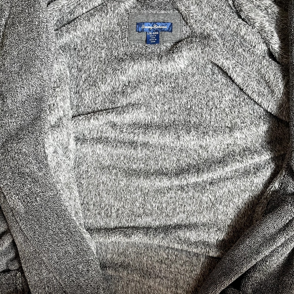 Tommy Bahama Robe Gray Men's Size Large Sleepwear Lounge Soft Polyester Pockets - Picture 7 of 16